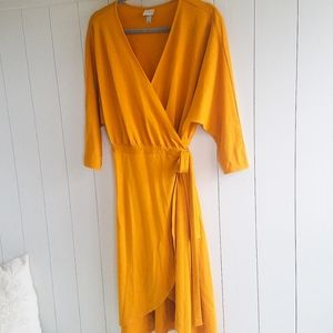 Target Wrap Dress Mustard Yellow